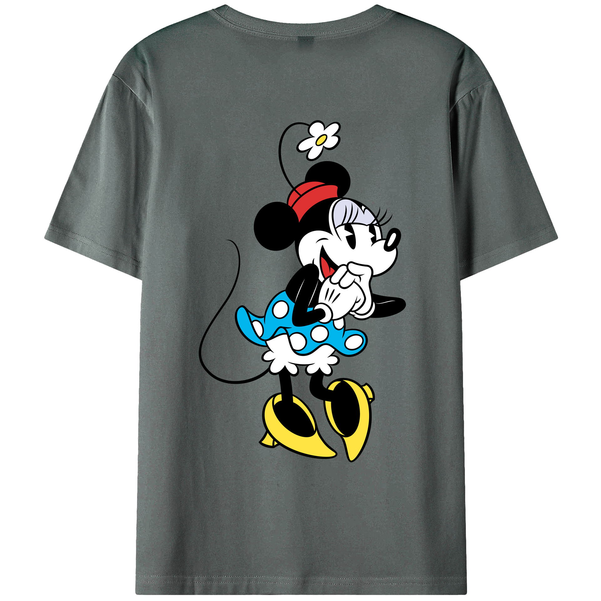 ミッキーマウス Mickey Mouse 綿100％ メンズ半袖Tシャツ（バックプリント） 通気性